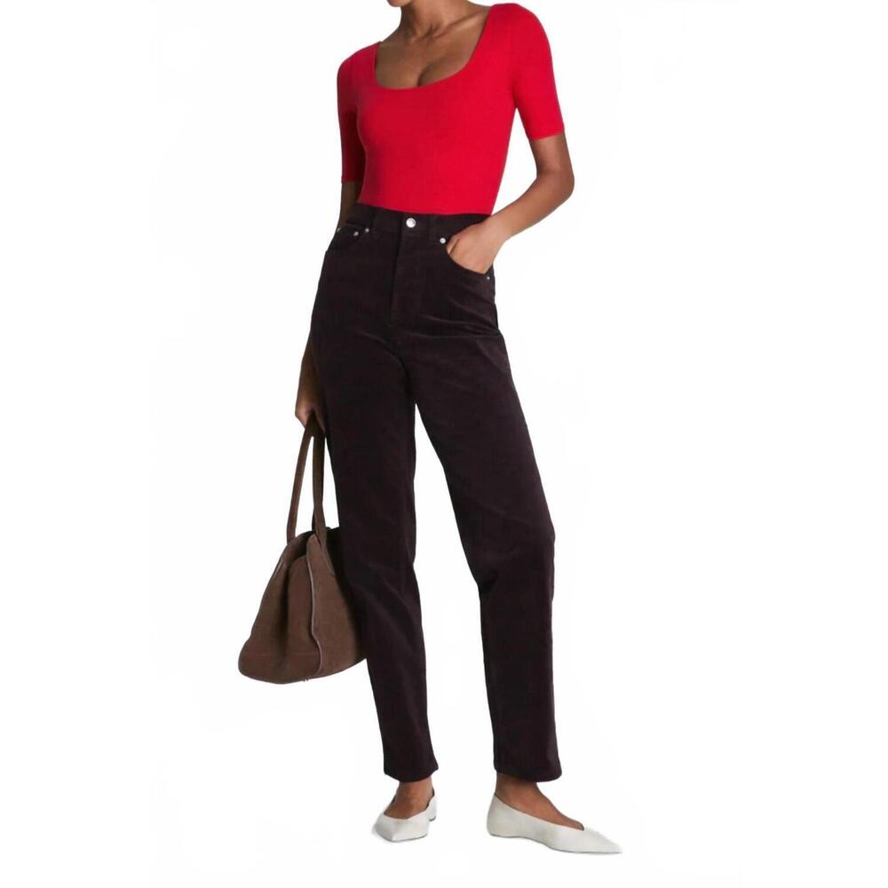 NEW SPANX corduroy straight leg jeans in truffle brown
